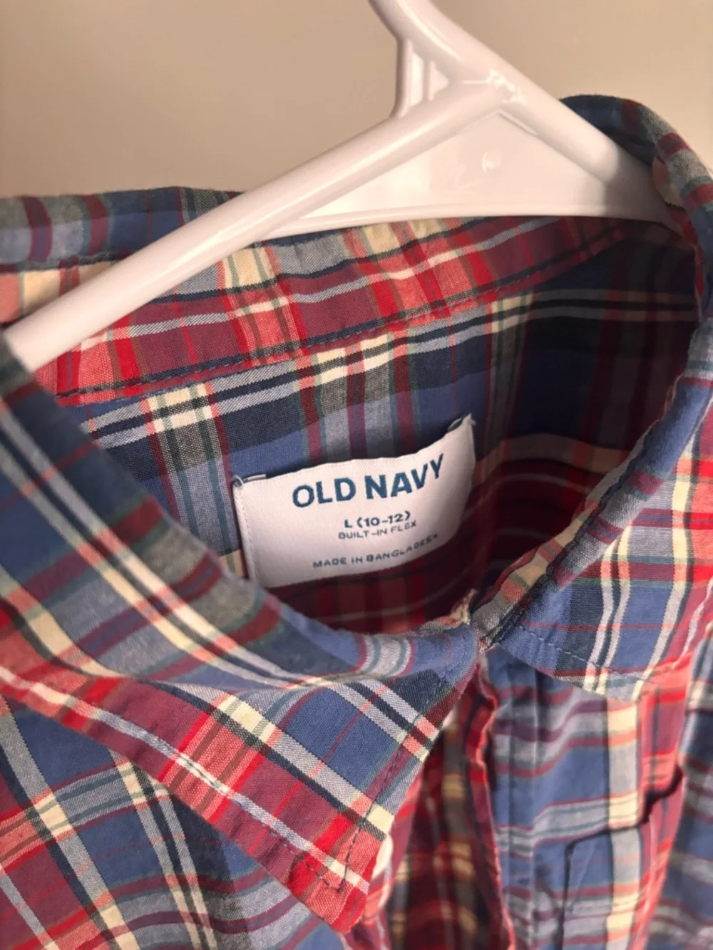 Old Navy Boys Plaid Button Down, 10-12